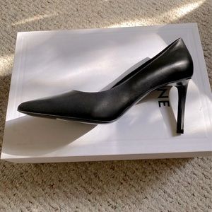 Black celine leather pumps